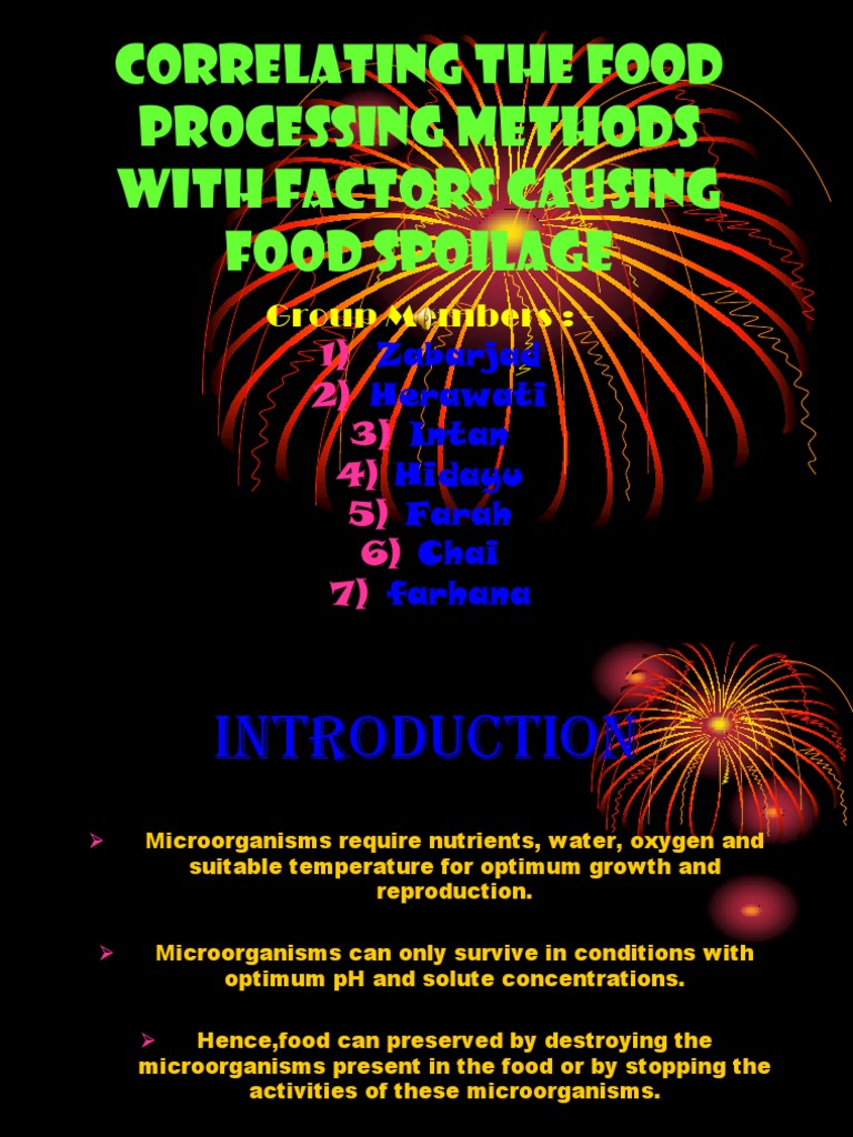 Food Processing Methods And Spoilage Factors Pdf Wellness 