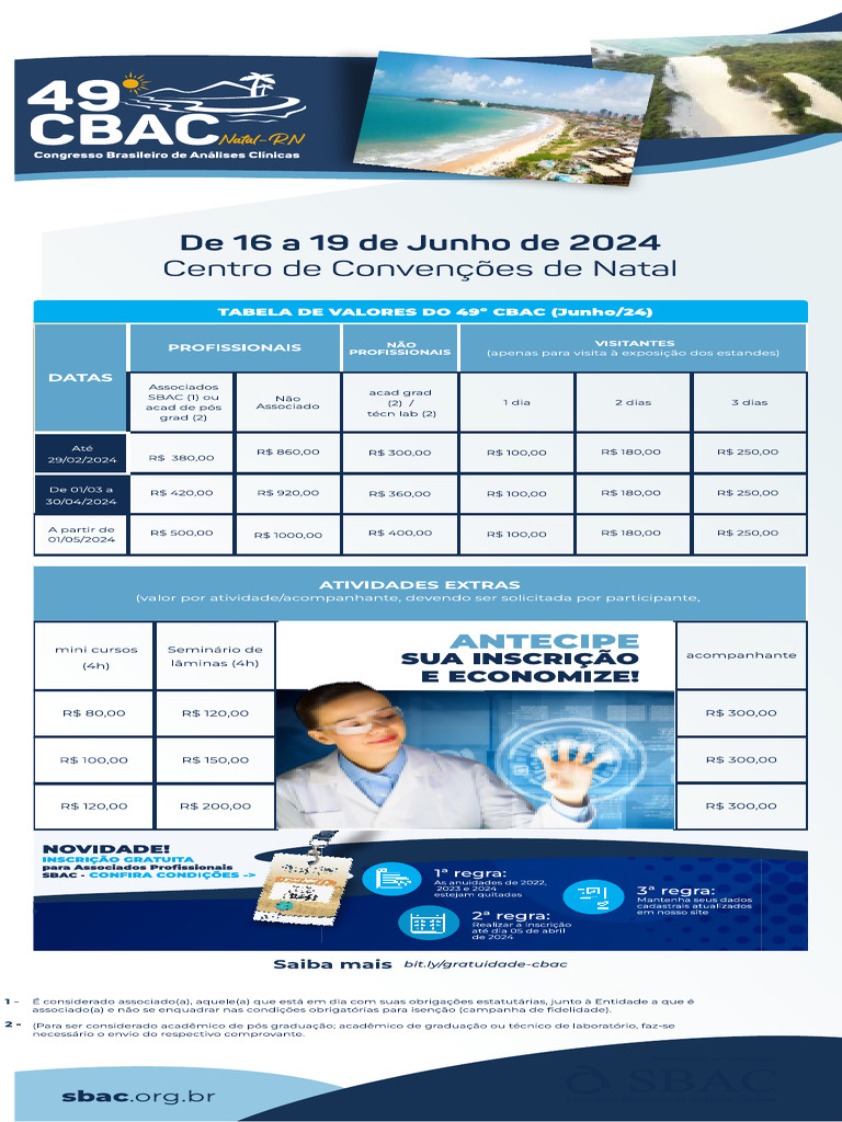Tabela Inscricao 49o CBAC Desktop FINAL | PDF