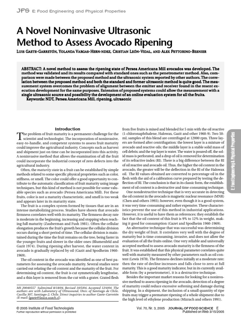 Journal of Food Science - 2006 - Gaete Garretón - A Novel Noninvasive ...