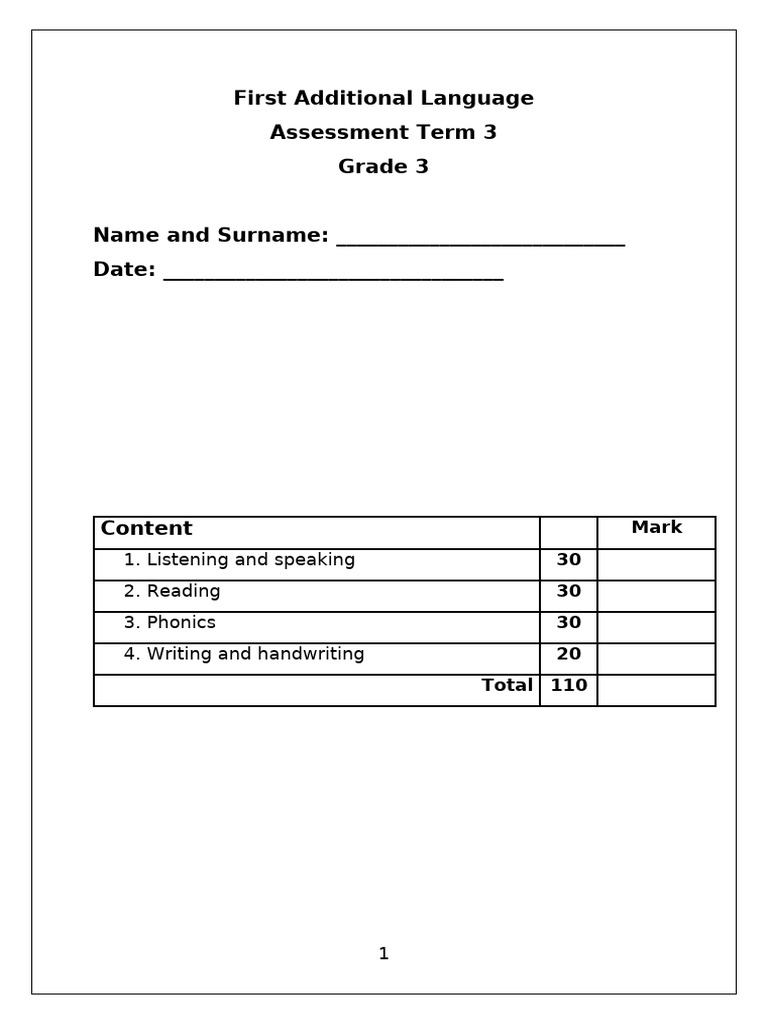 First Additional Language Gr.3 | PDF