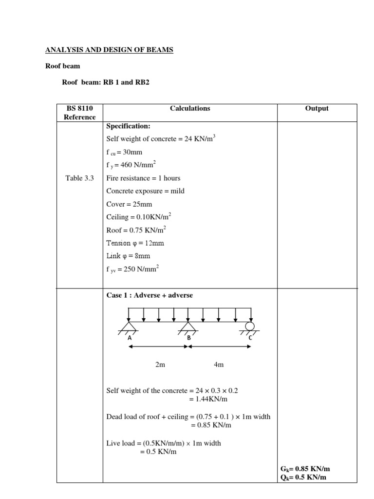 Roof Beam Design and Analysis Guide | PDF | Beam (Structure ...