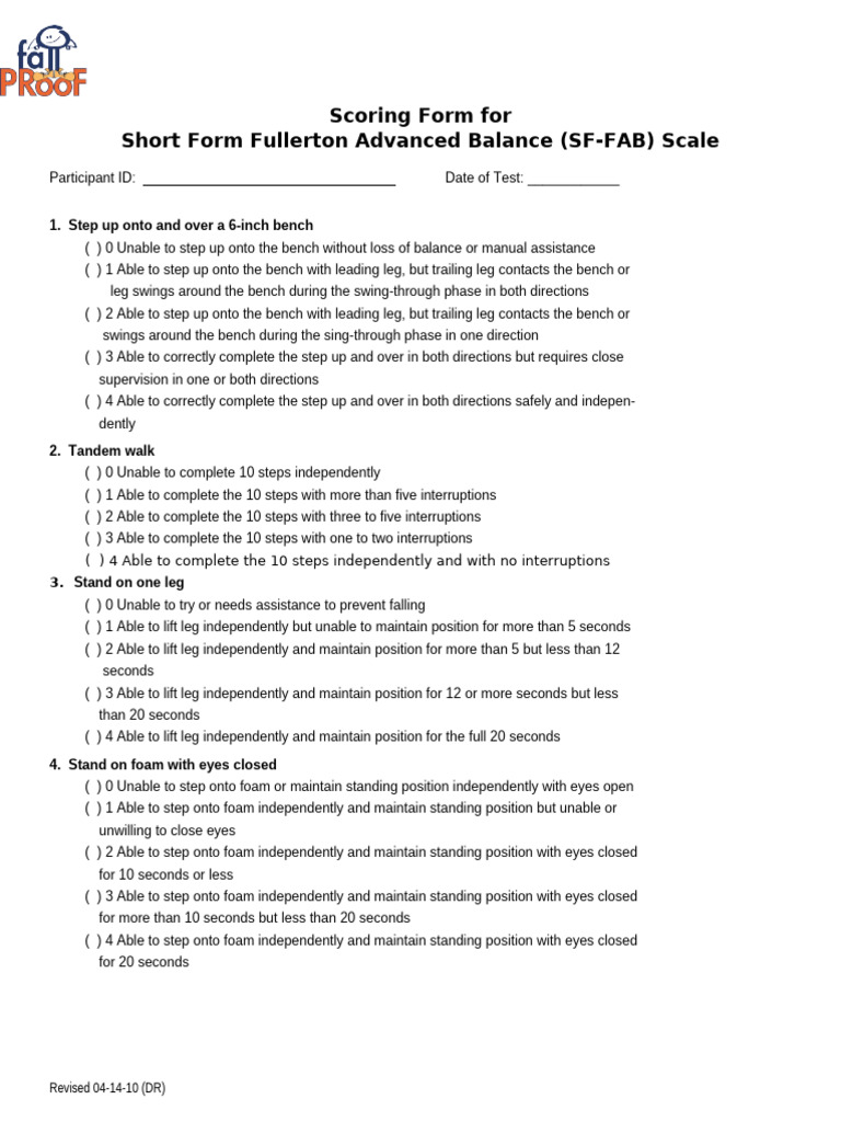 ShortForm FABScale 1 2 | PDF