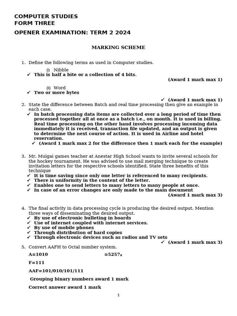 COMPUTER Exams | PDF