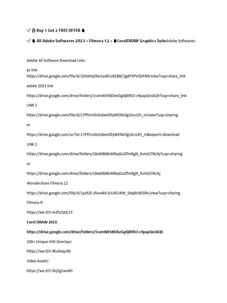 Adobe & Filmora Free Download Offer | PDF | Software | Computing