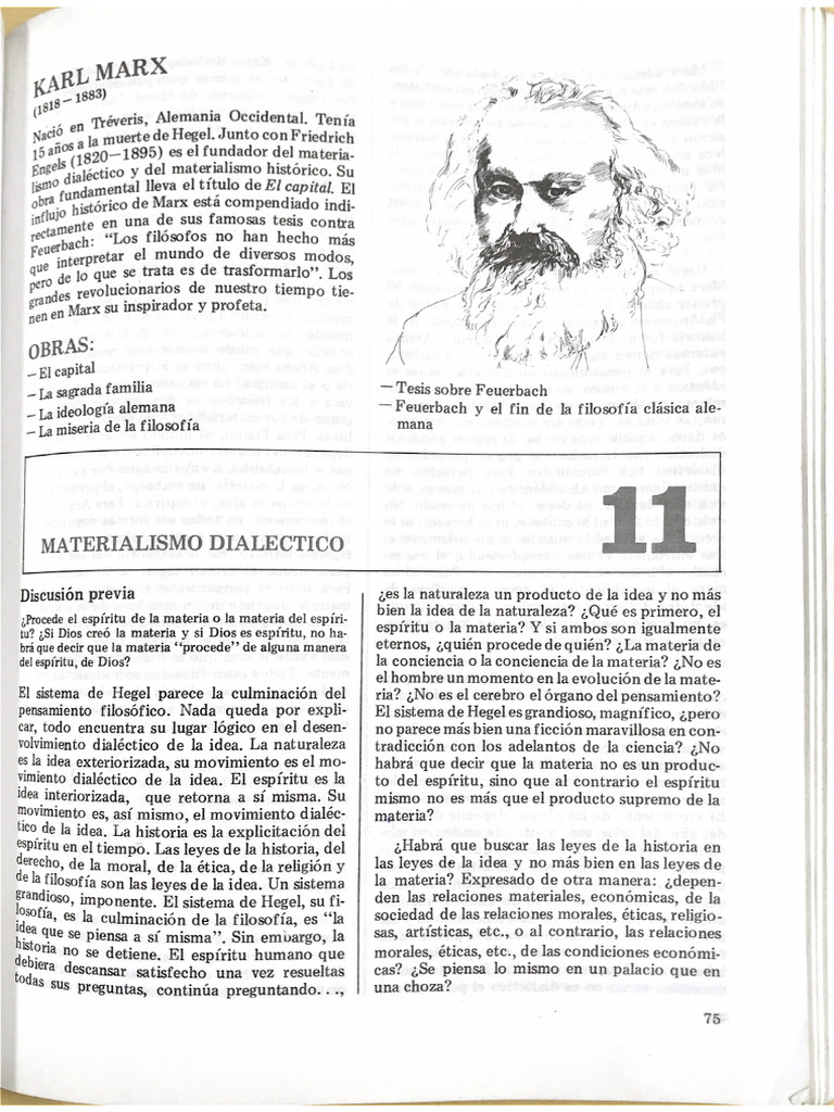 Marx Materialismo Histórico Y Dialéctico Pdf