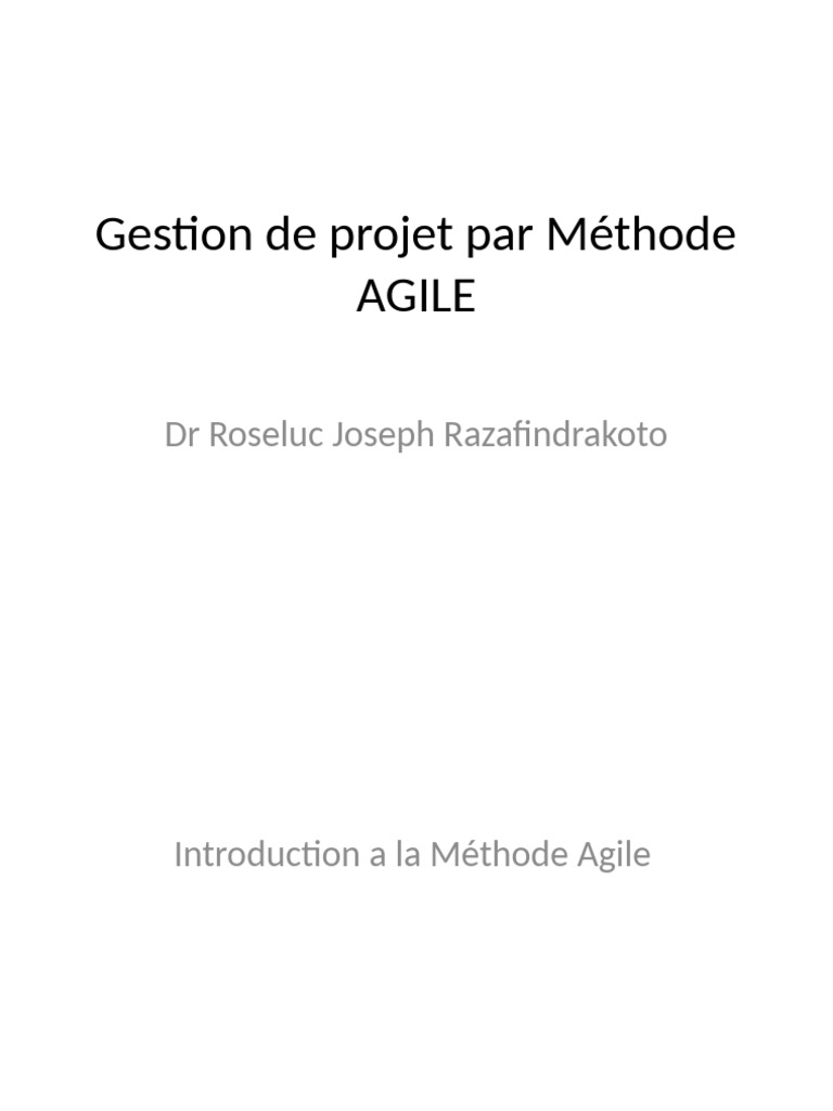 Gestion de Projet Par Méthode AGILE | PDF