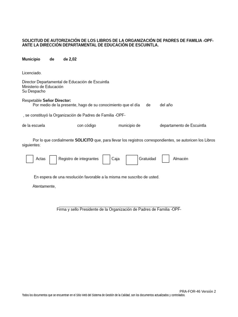 Prafor Solicitud Libros Opf | PDF