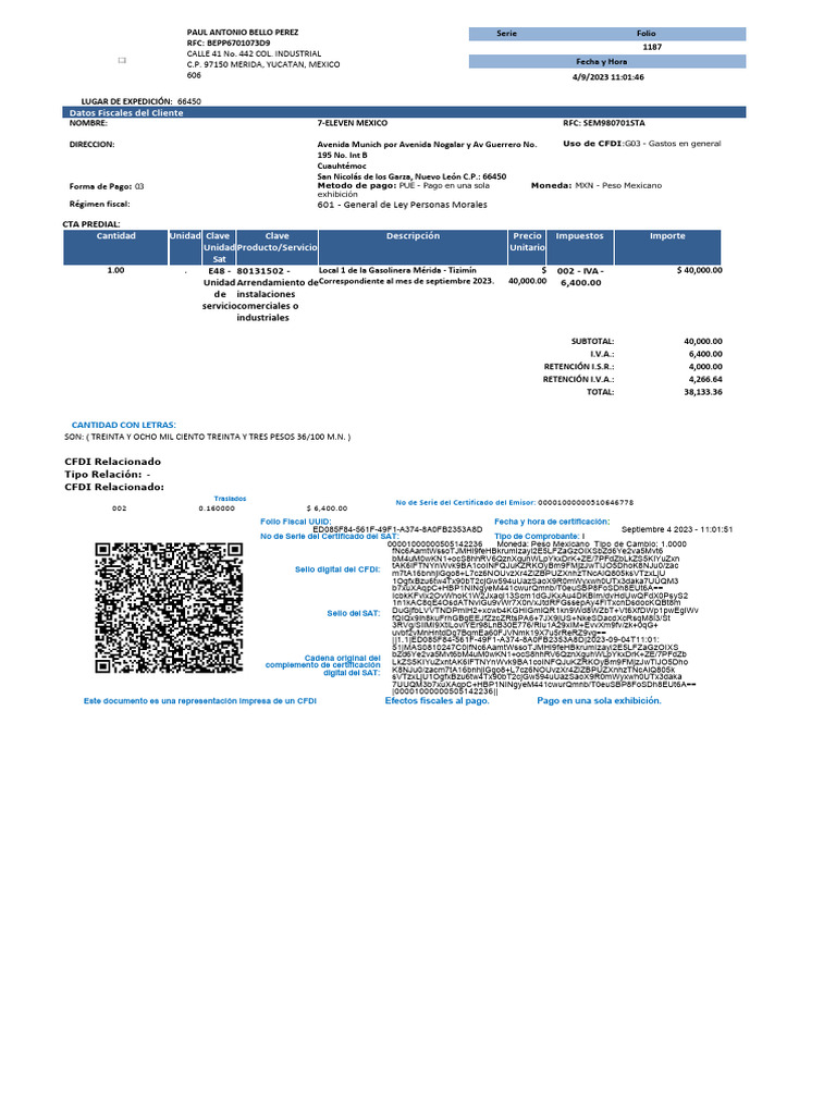 F0000001187-7 Eleven Sep Renta | PDF