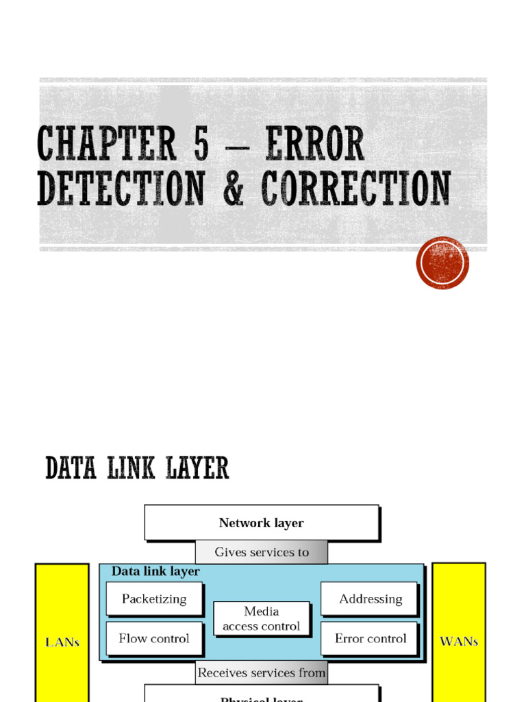 Chapter 5 Error Dection and Correction | PDF