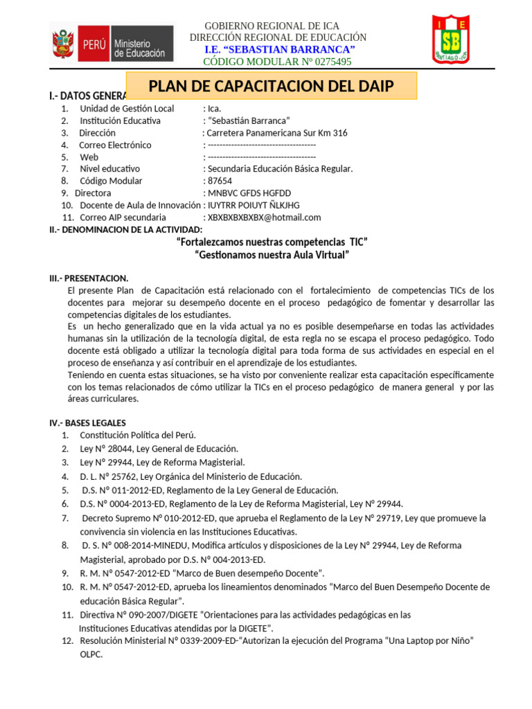Plan de Capacitacion 2022 | PDF