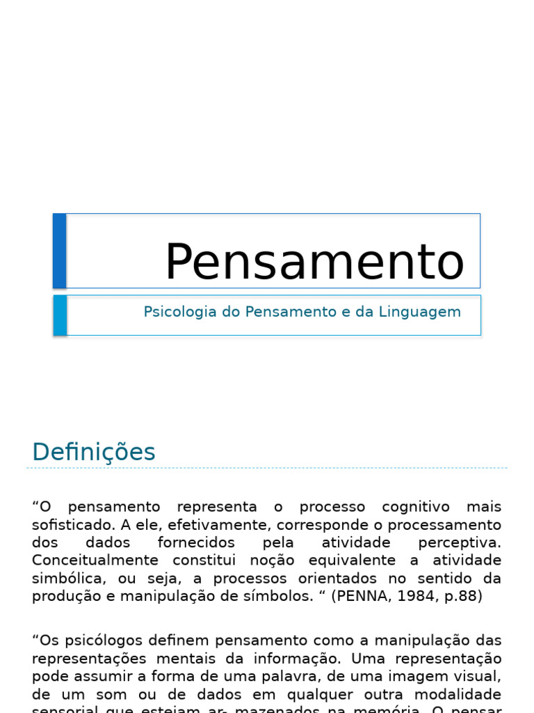 Aula 1 Pensamento | PDF
