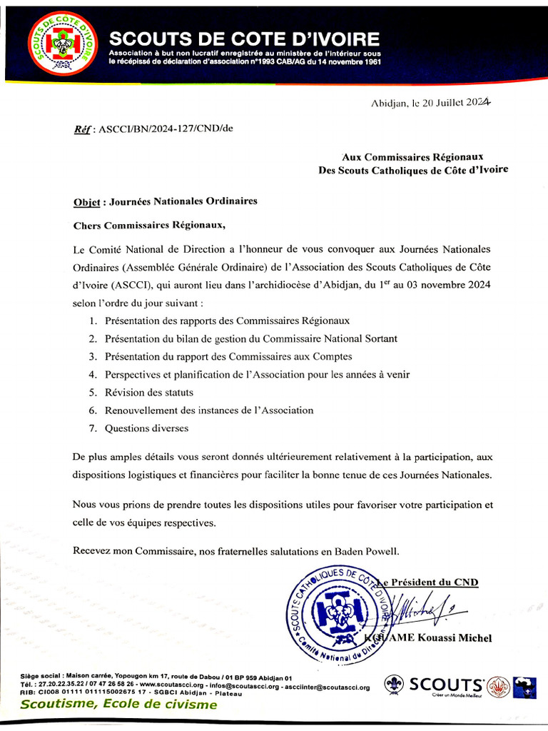 Convocation AGO 2024 Régionaux | PDF