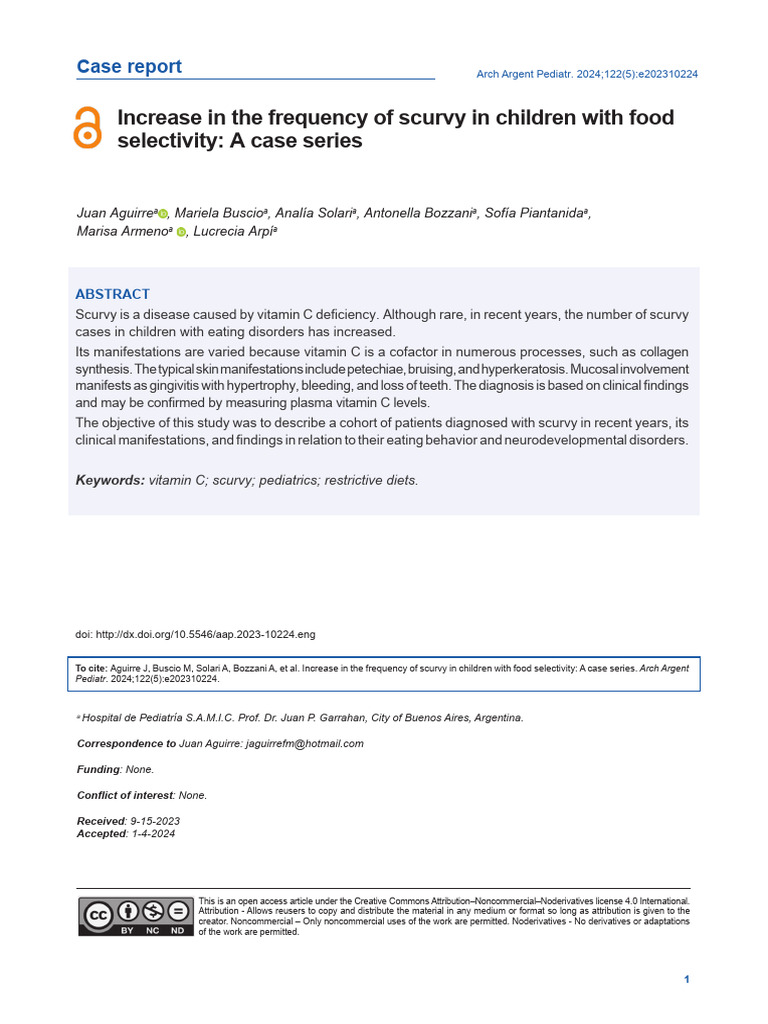 Ncrease in The Frequency of Scurvy in Children With Food | PDF