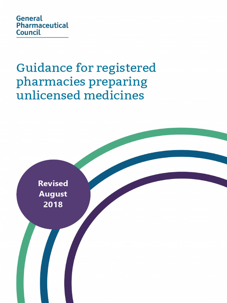 Guidance For Registered Pharmacies Preparing Unlicensed Medicines ...