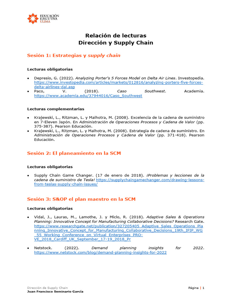 Estrategias en Dirección de Supply Chain | PDF | Cadena de suministro ...