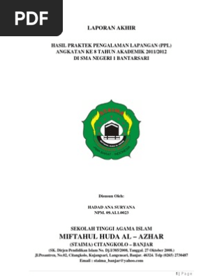 Laporan Ppl Pai Sma Kelas Xii