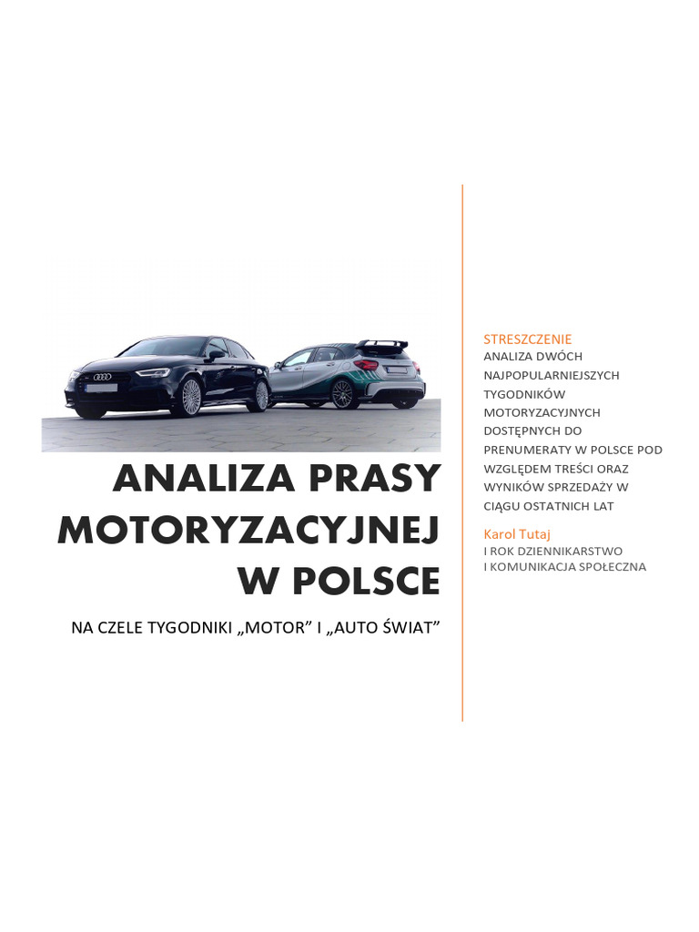Analiza Prasy Motoryzacyjnej W Polsce | PDF