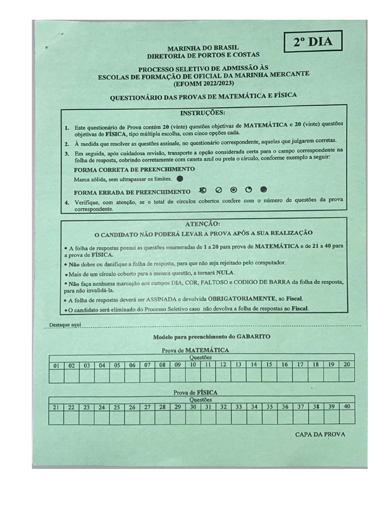 prova anterior efomm 2023 | PDF