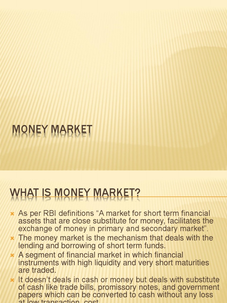 Money Market | PDF | Money Market | Financial Markets