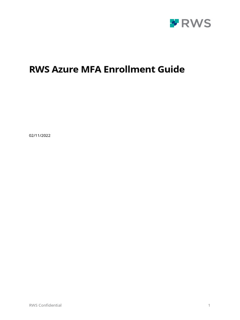 RWS Azure MFA Enrollment Guide | PDF