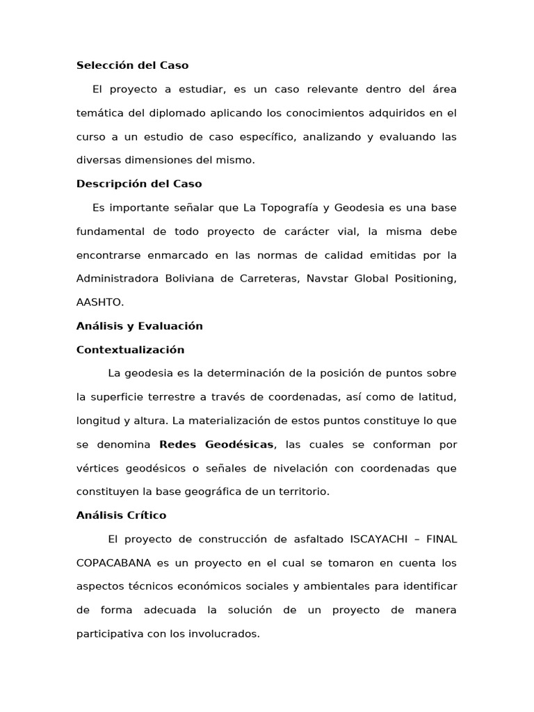 Proyecto Designado Incachaca | PDF