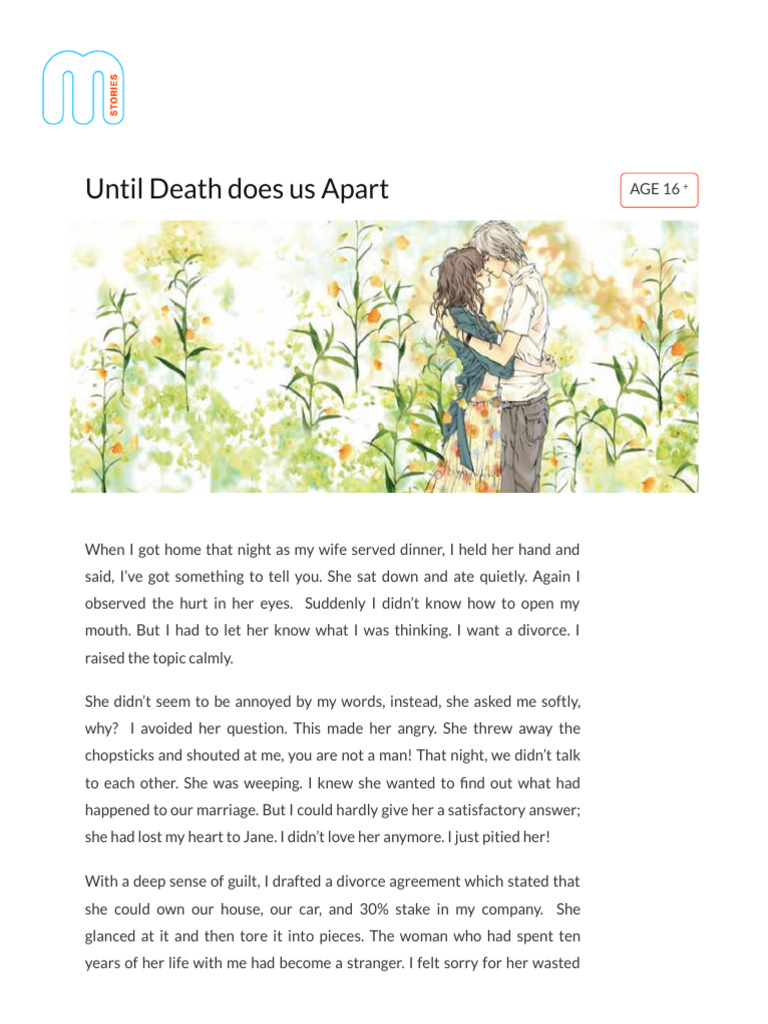 Until Death Does Us Apart - Moral Stories | PDF | Self-Improvement