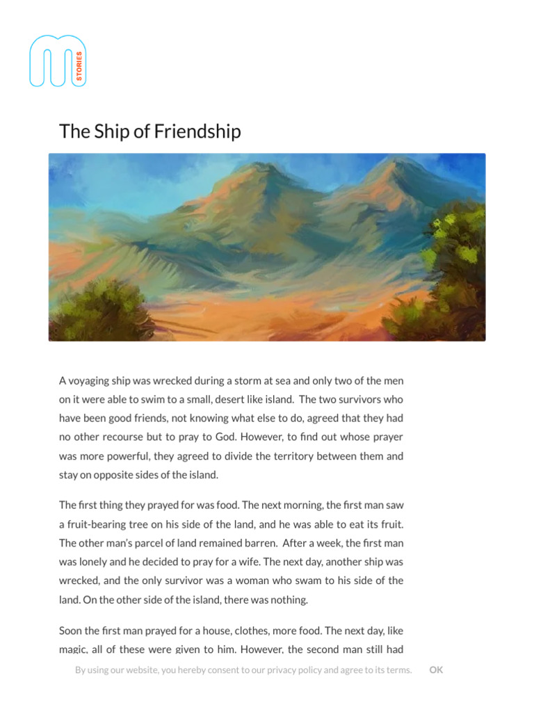 The Ship of Friendship - Moral Stories | PDF | Religion & Spirituality