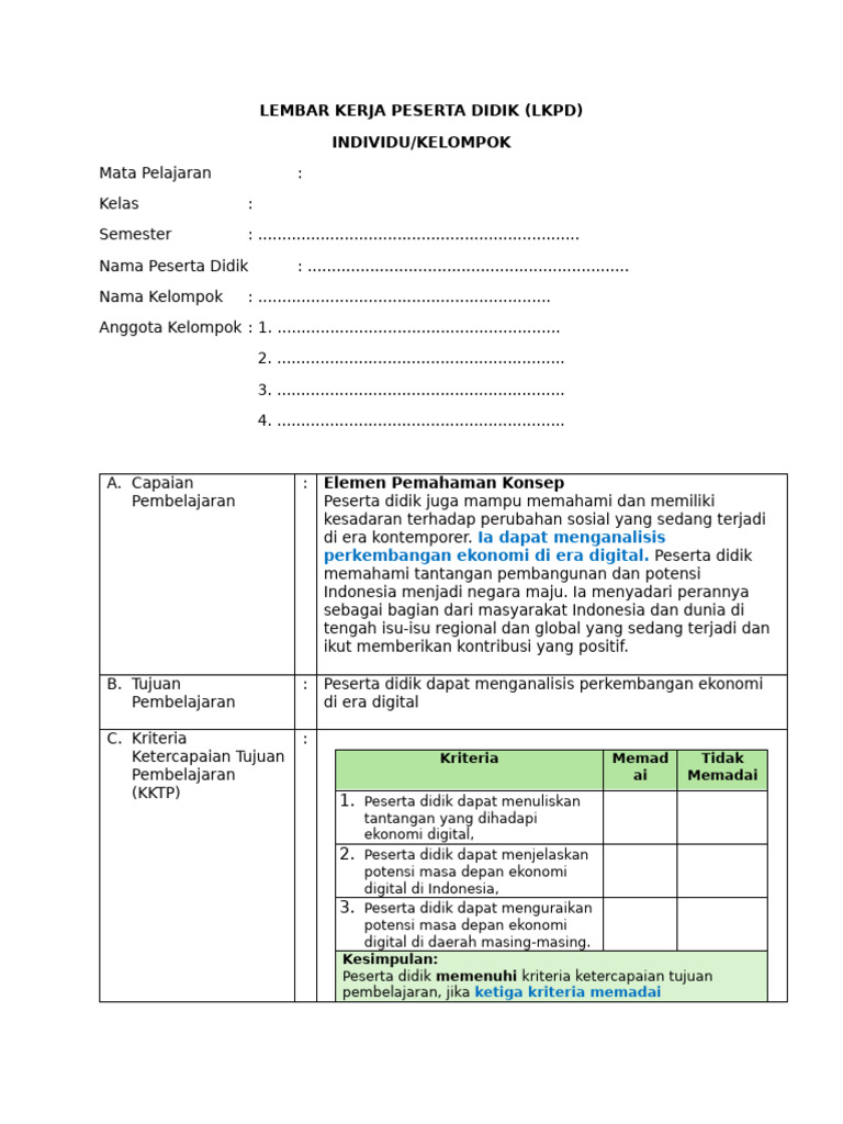 Lkpd Individu Literasi Pdf