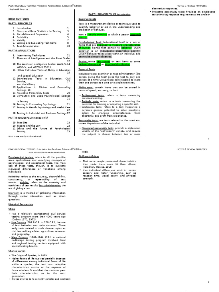 KAPLAN PSYCH ASSESSMENT PDF intelligence overview