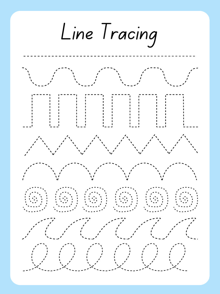 Pre Writing Line Tracing Activity Worksheet in Brown and Yellow Cartoon