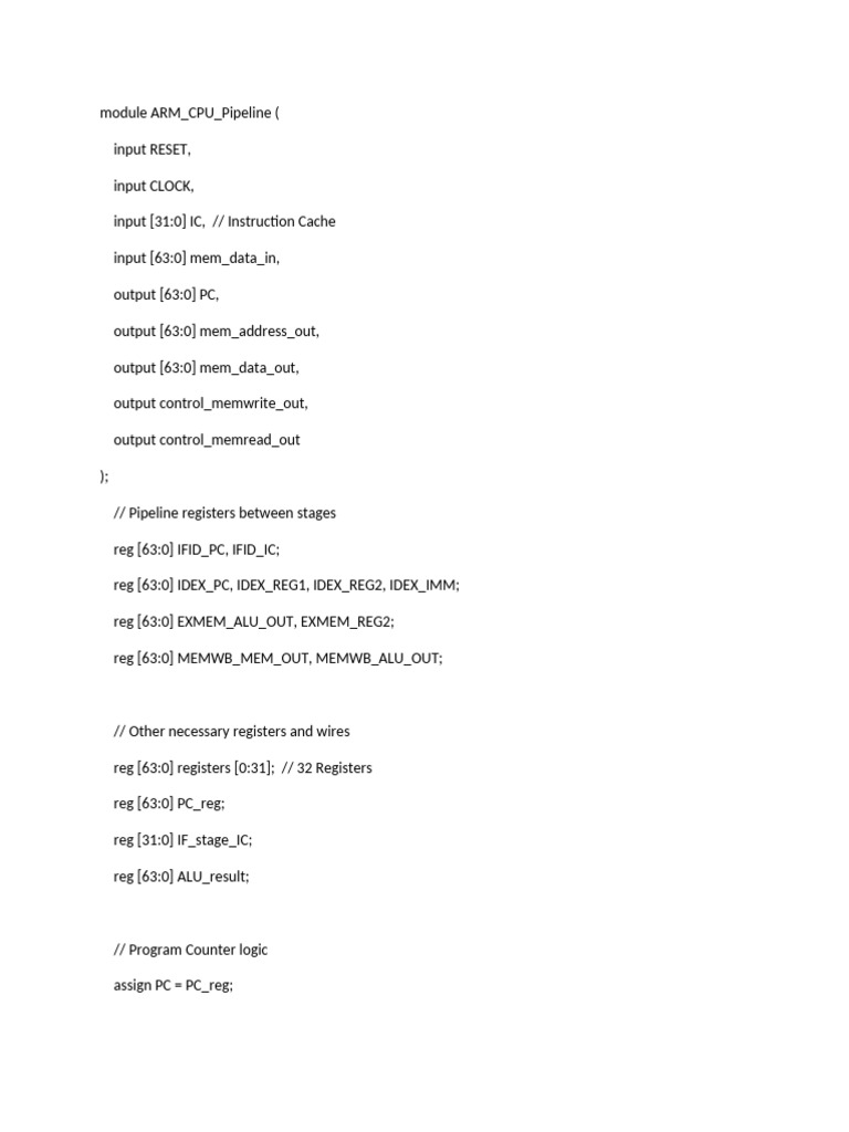 Module arm cpu pipeline only pdf
