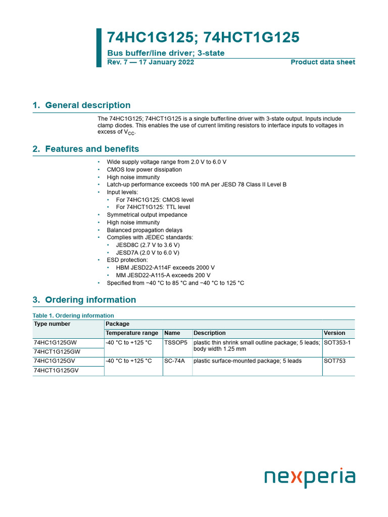 74HC HCT1G125 | PDF