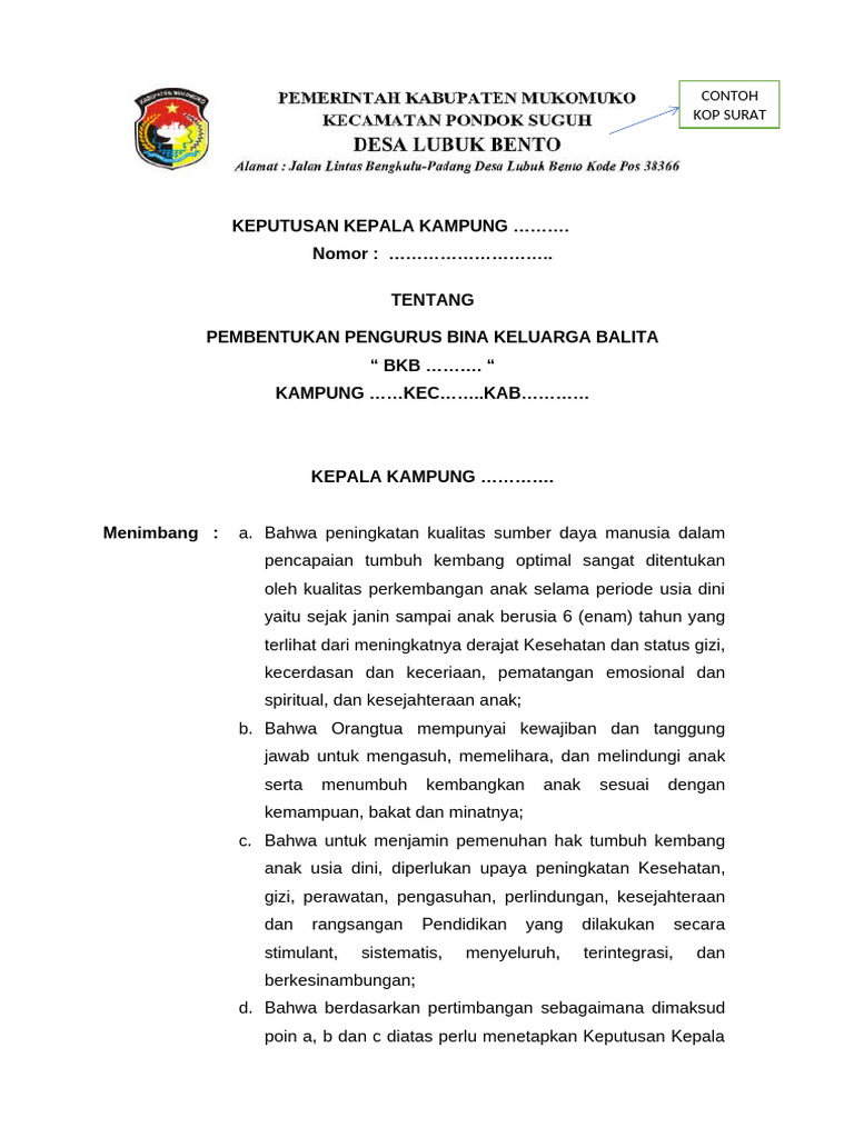 Sk Bkb Contoh Pdf