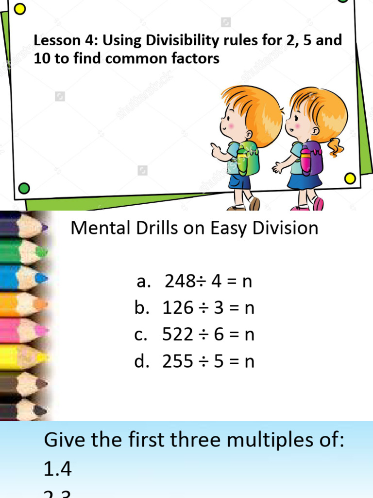 5Q1WK1 Divisibility Rules | PDF | Teaching Methods & Materials | Home ...