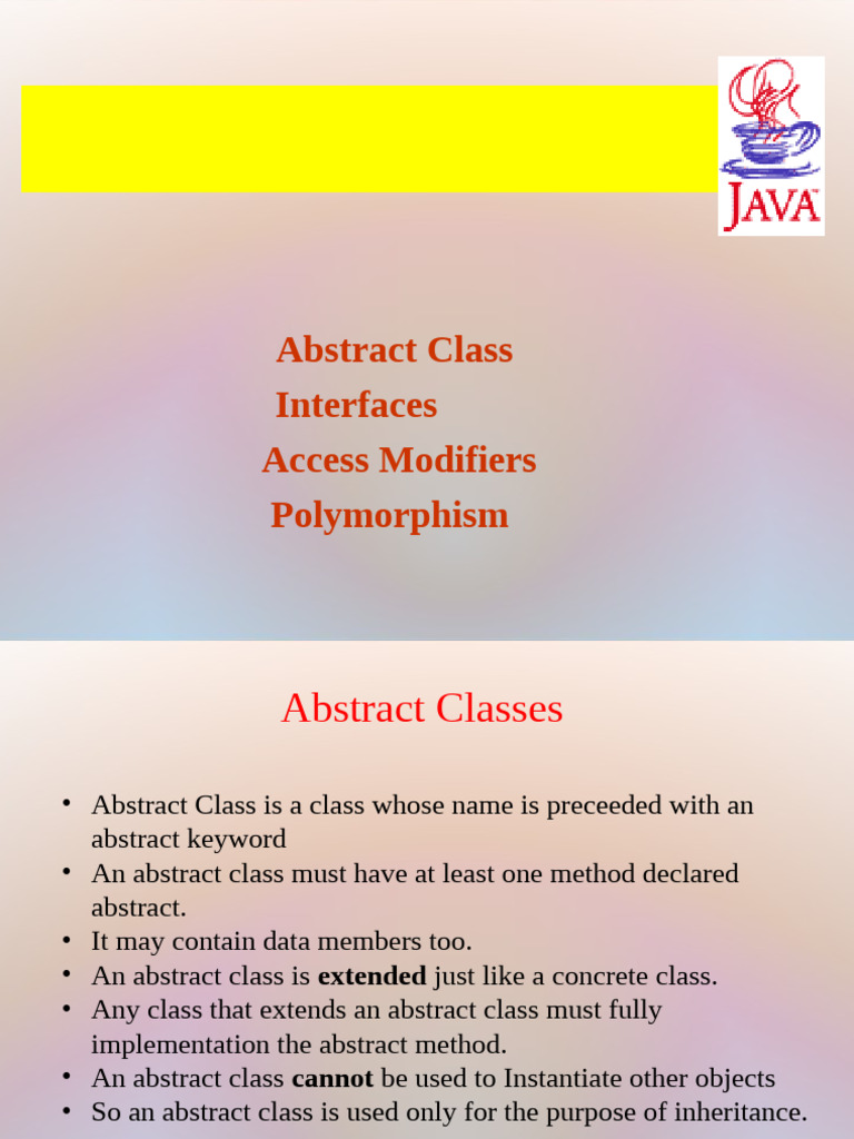 Java Oop-Abstract Class Interface and Polymorhism | PDF