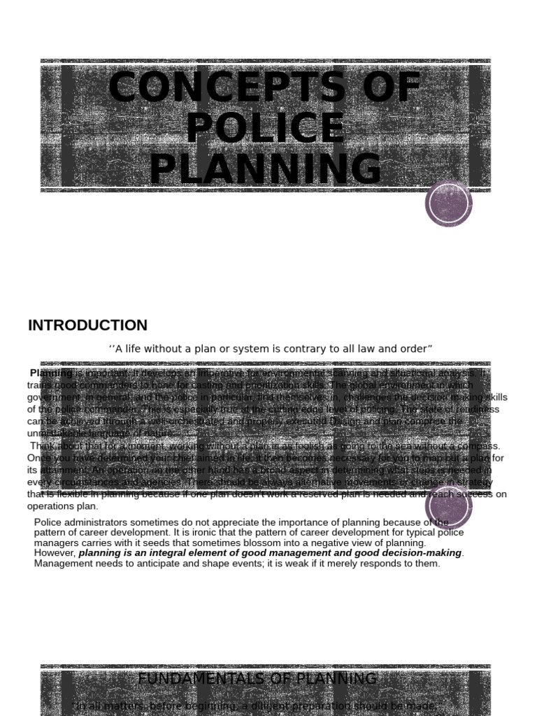 Concepts in Police Planning | PDF
