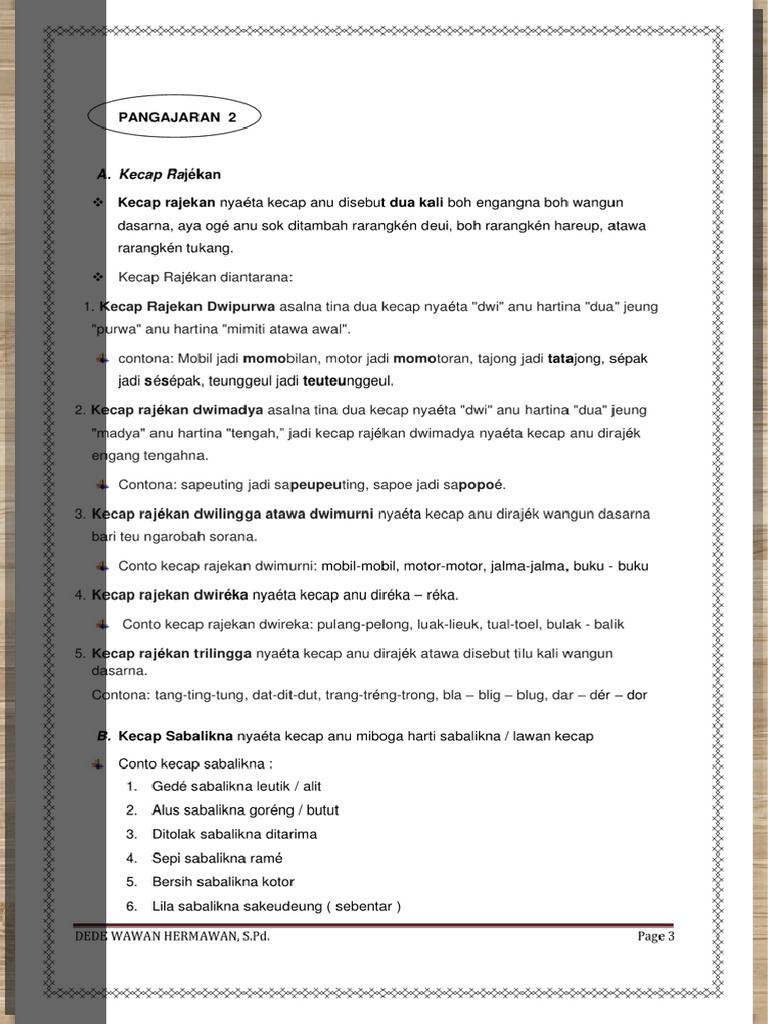 Rangkuman Materi Basa Sunda Kelas 6 Ijxlq Pdf Pdf