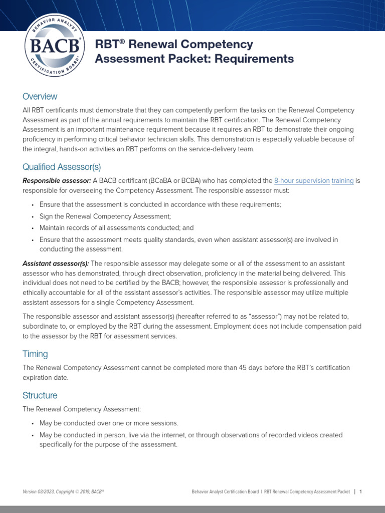 How To Complete Rbt Competency Assessment
