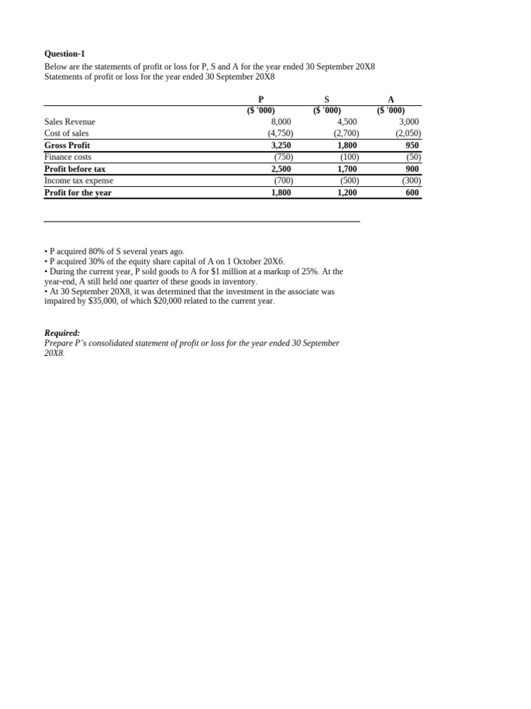 Consolidation Associates - Questions | PDF