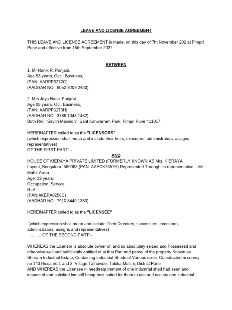 Agreement Sample | PDF