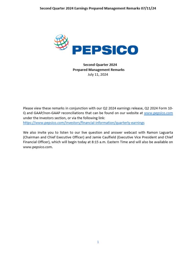 q2 2024 Prepared Management Remarks | PDF