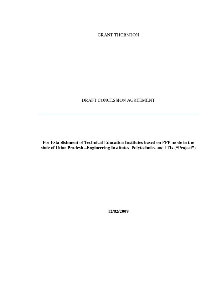 Concession Agreement - Educational Institute | PDF | Request For ...
