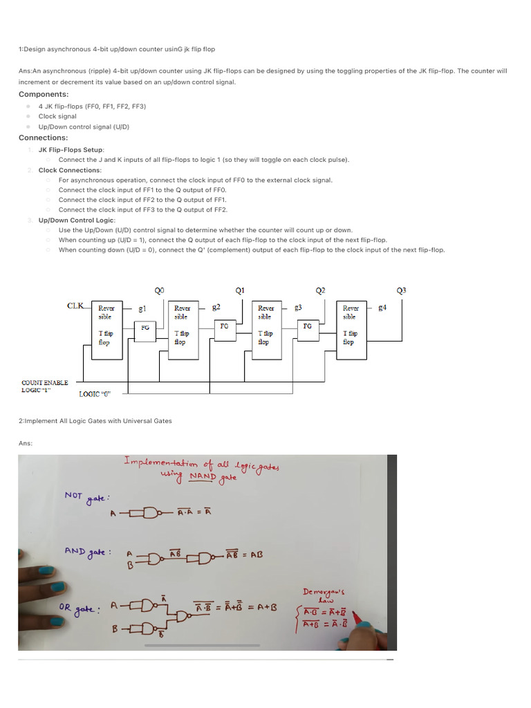 Design of 4-Bit Asynchronous Up/Down Counter | PDF | Computers ...