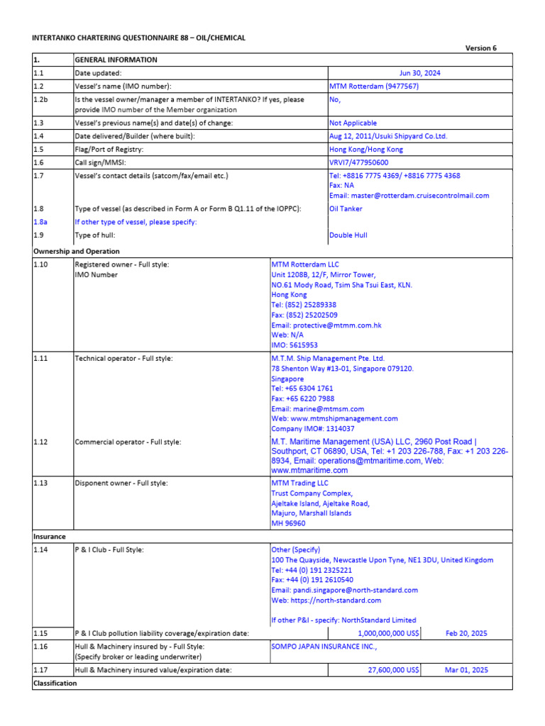 IMO Number of The Member Organization | PDF
