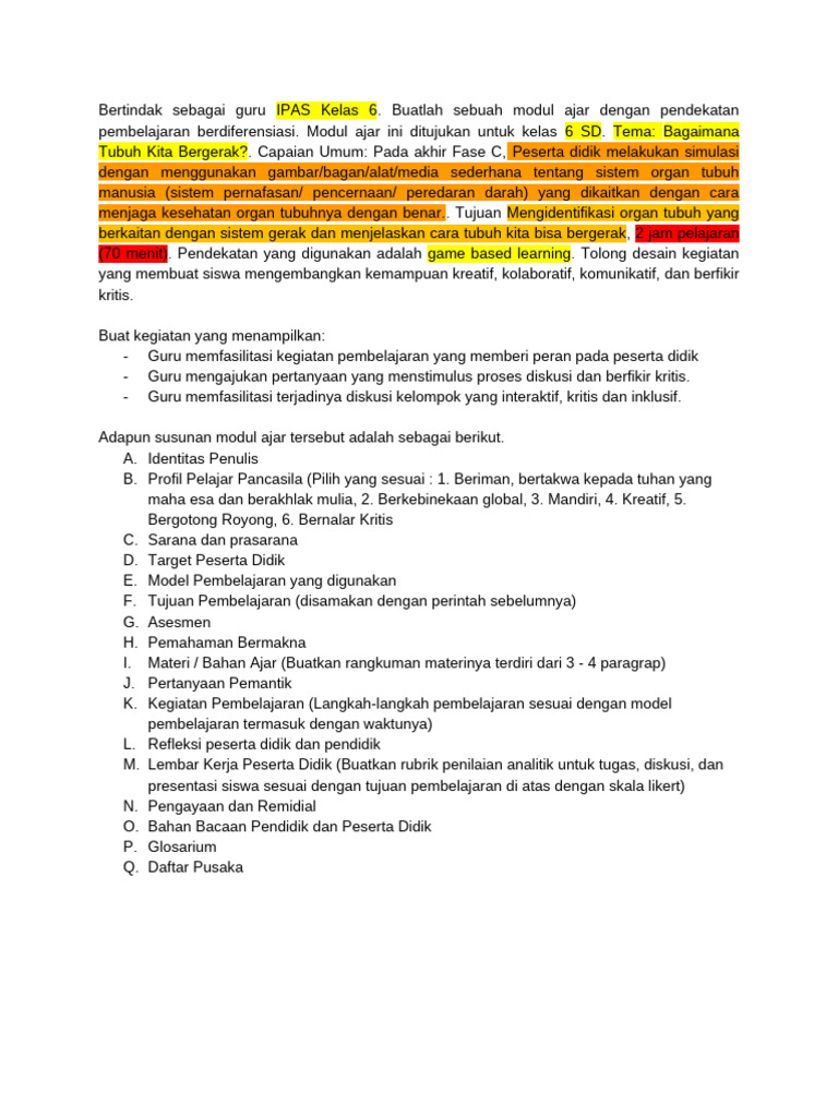 Promp Modul Ajar | PDF