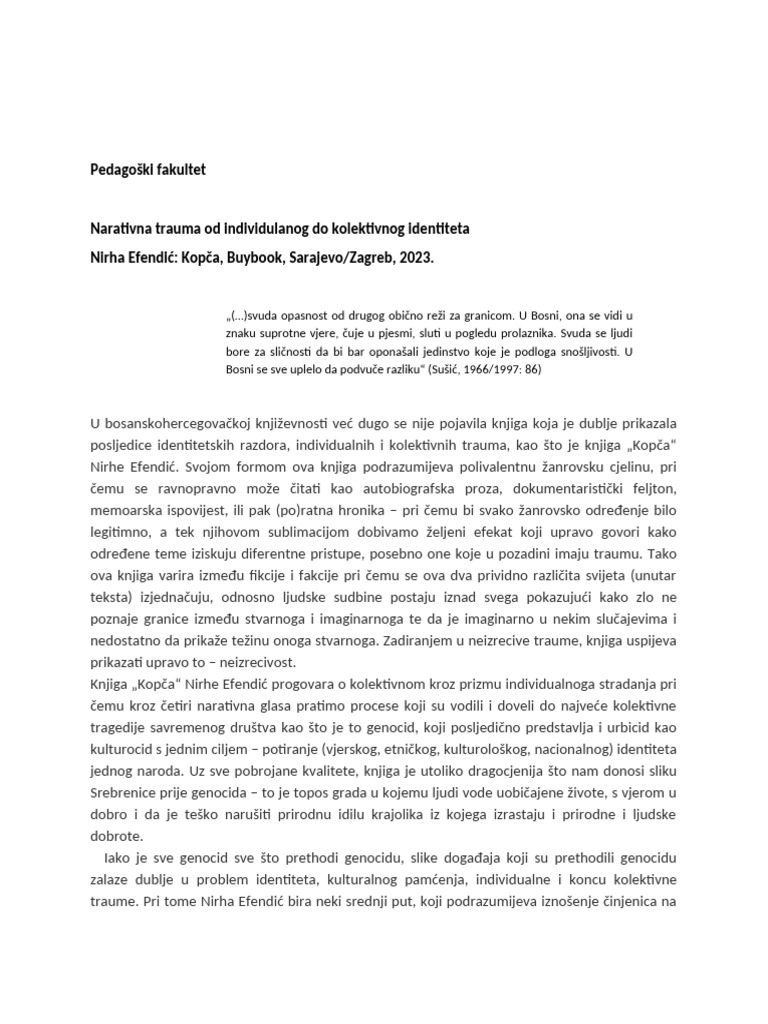Nirha Efendić - Za Preporod | PDF
