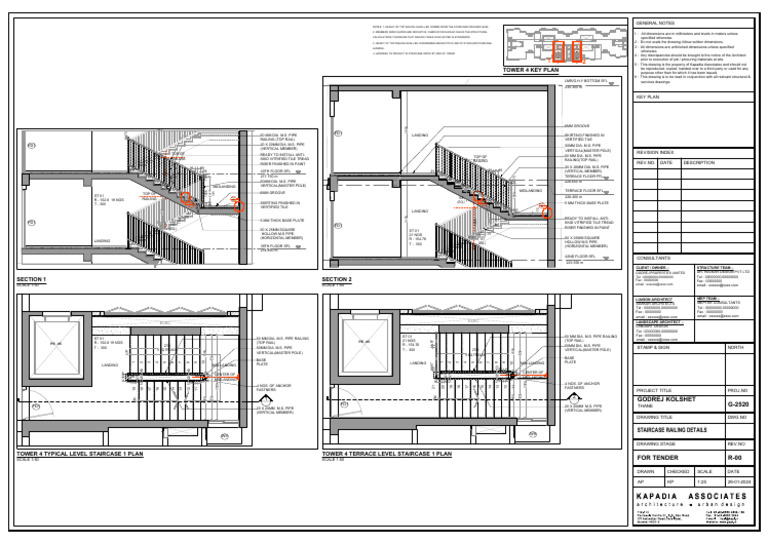 2024 01 30 - Tower 4 Staircase Railing Details - 1 | PDF