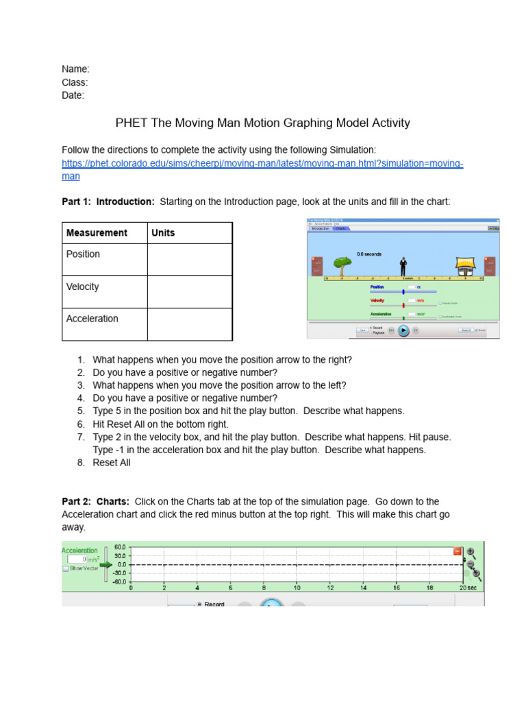 Moving Man Simulation Activity Guide | PDF | Acceleration | Games ...