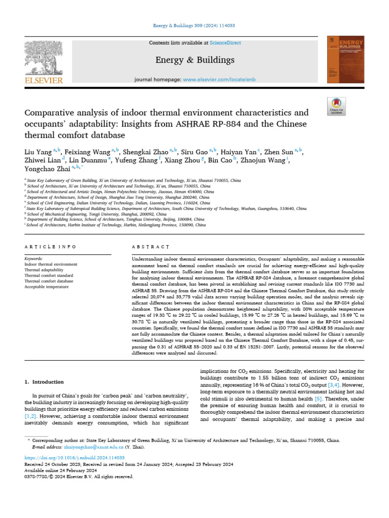 Yang Et Al. - 2024 - Comparative Analysis of Indoor Thermal Environment ...