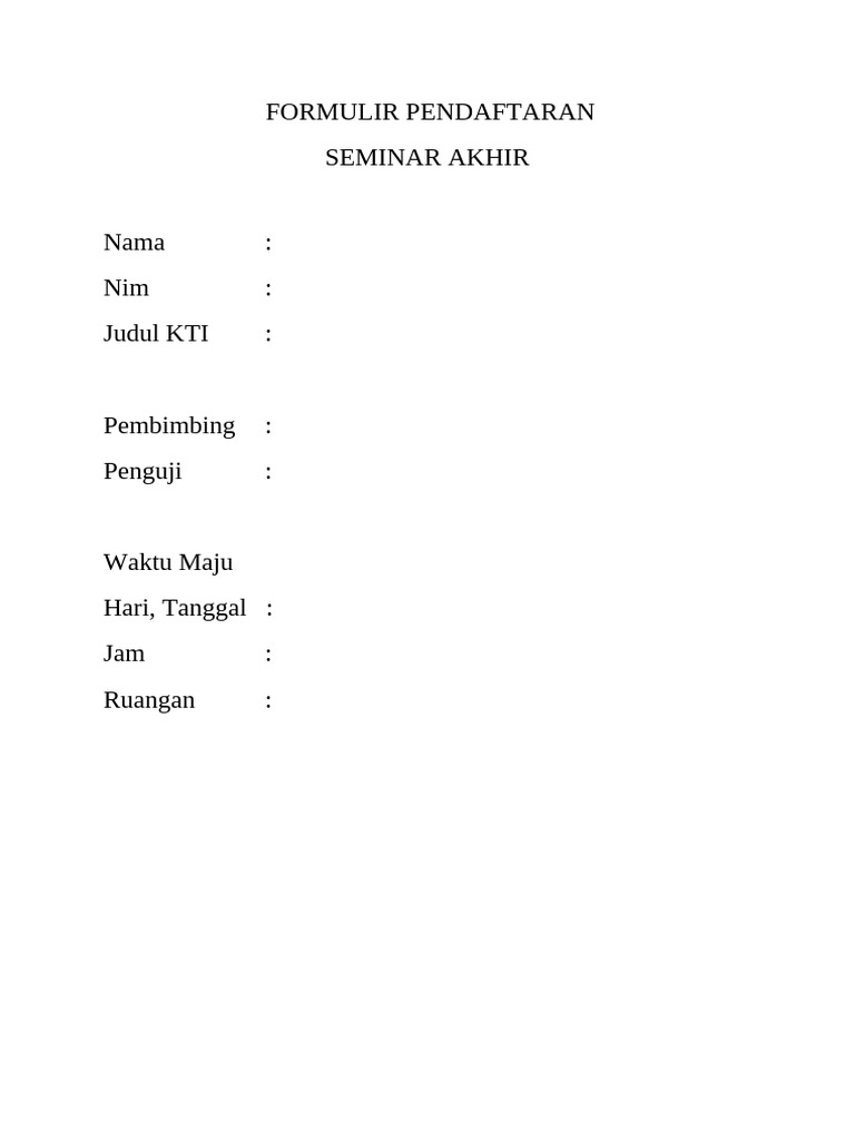 Formulir Pendaftaran Pdf